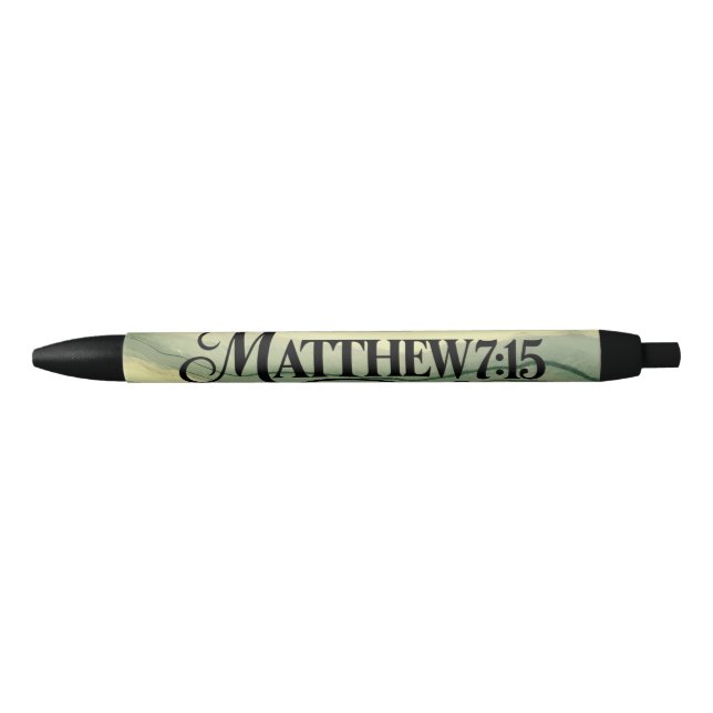 Stylo Noir Matthieu 7:15 (Devant)