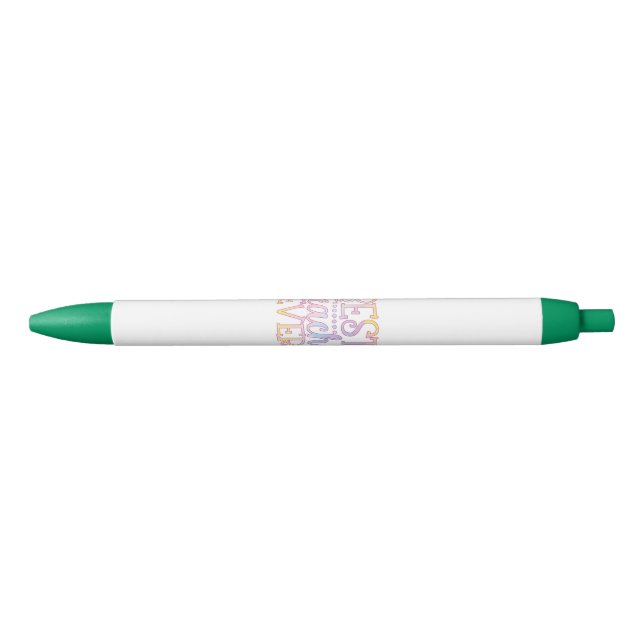 Stylo Noir Meilleur enseignant jamais (Devant)