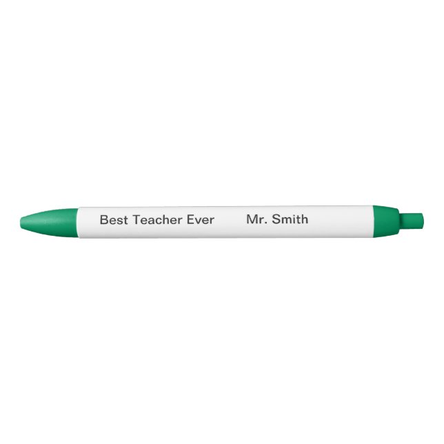 Stylo Noir Meilleur enseignant jamais (Devant)