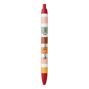 Stylo Noir Meilleur Enseignant Jamais Classique Colorful Stri