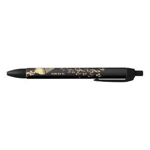 Stylo Noir Microphone de cru d'or