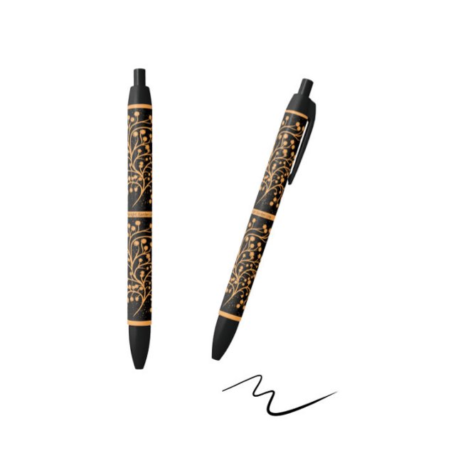 Stylo Noir Midnight Garden Line Golden Amber (Créateur téléchargé)
