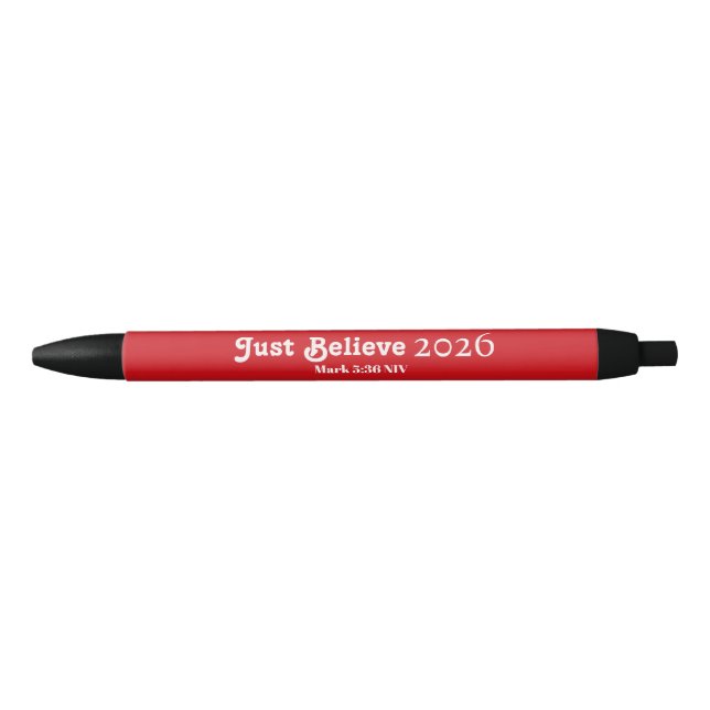 Stylo Noir Mignon Croyez simplement Rouge Nouvel An 2026 (Devant)