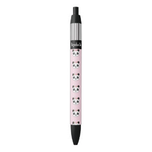 Stylo Noir Mignonne fille Panda rose