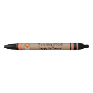 Stylo Noir Mignonne tu as été bed Halloween Citrouille Ghost