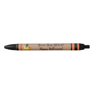 Stylo Noir Mignonne tu as été BOOed Halloween Citrouille oran