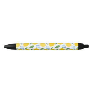 Stylo Noir Mignons et feuilles verts motif