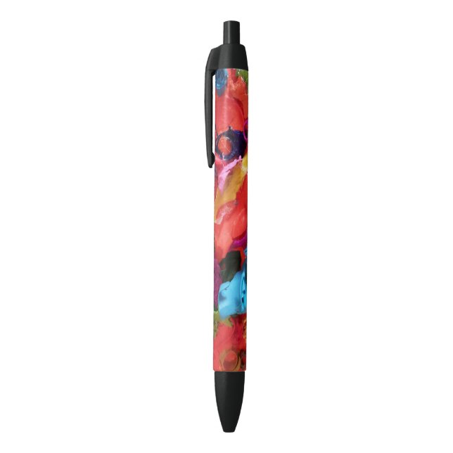 Stylo Noir mini assemblage peaux de peinture orange (Haut (Vertical))