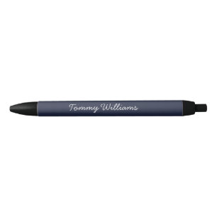 Stylo Noir Minimaliste Bleu Marine Professionnel Simple