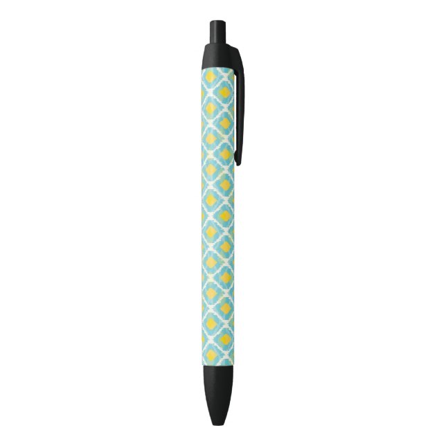 Stylo Noir Mode jaune bleue d'ikat tribal moderne (Bas (Vertical))