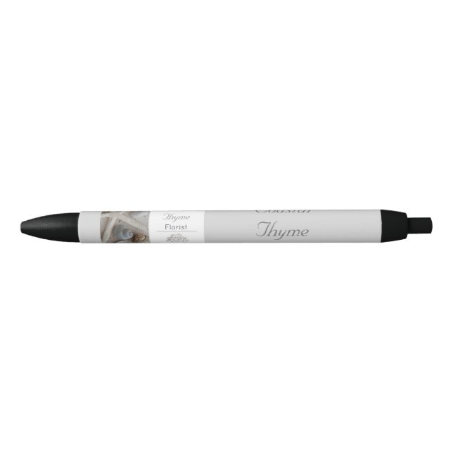 Stylo Noir Modèle de logo de fleuriste côtier éditable (Devant)