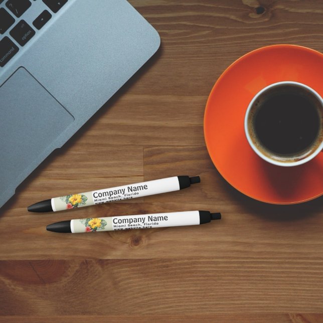 Stylo Noir Modèle de logo et de texte de société promotionnel (Créateur téléchargé)