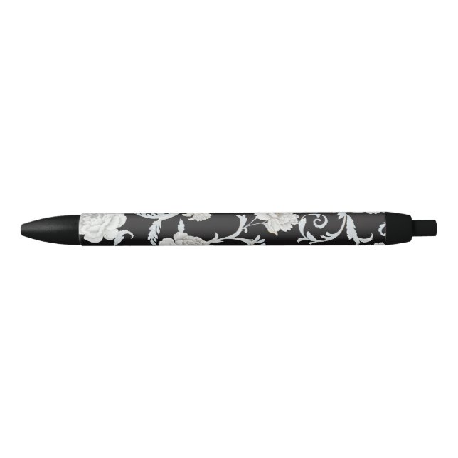 Stylo Noir Modèle floral (Devant)