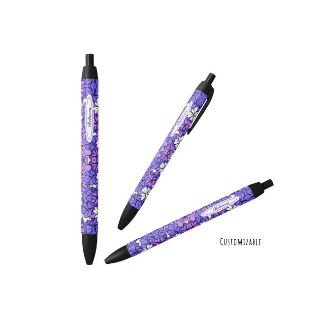 Stylo Noir Modèle floral (Créateur téléchargé)