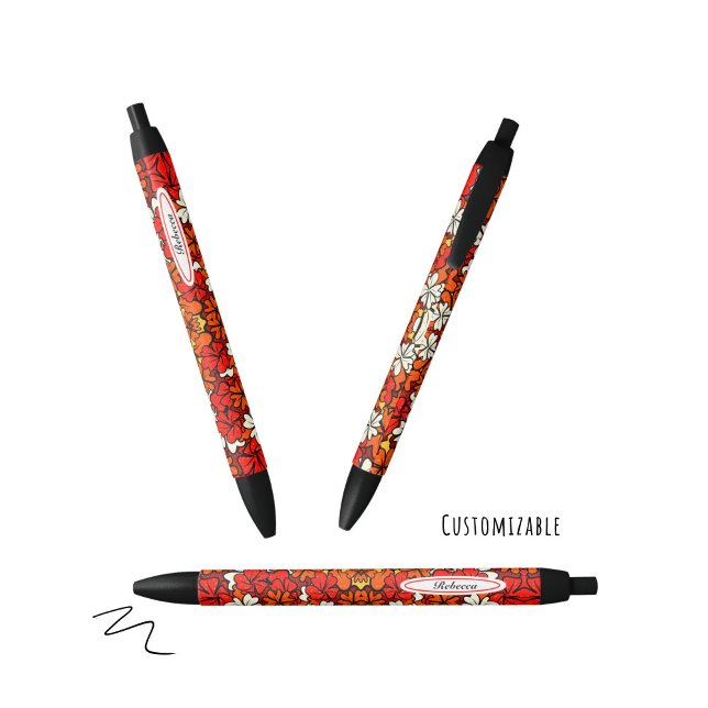 Stylo Noir Modèle floral (Créateur téléchargé)