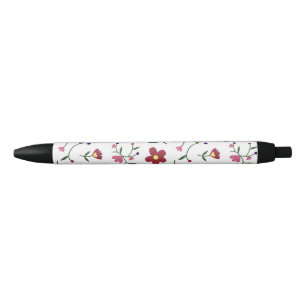 Stylo Noir Modèle floral à main