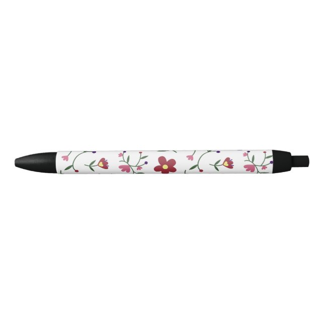 Stylo Noir Modèle floral à main (Devant)
