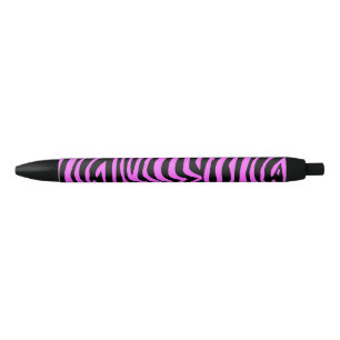 Stylo Noir Modèle zèbre rose néon