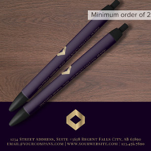 Stylo Noir Moderne Élégant Violet