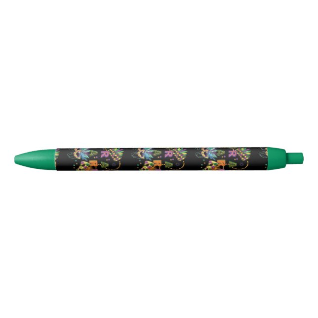 Stylo Noir Moderne Mardi Gras (Devant)
