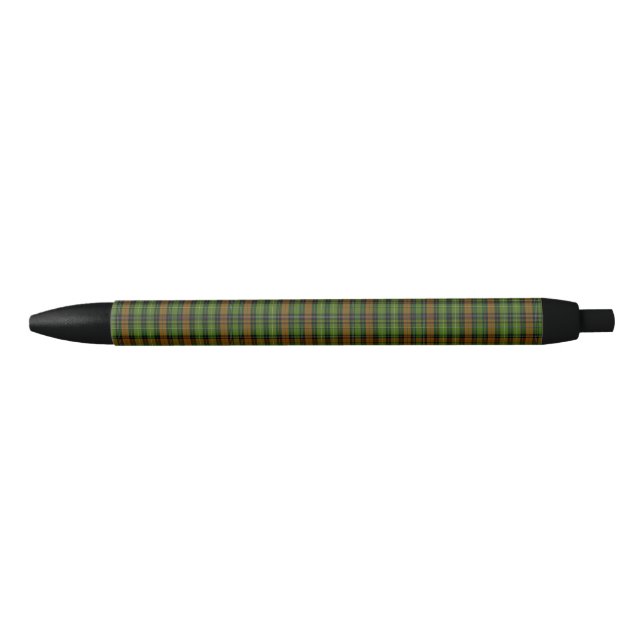 Stylo Noir Moderne Noir écossais Tartan Plaid Classique Bleu (Devant)