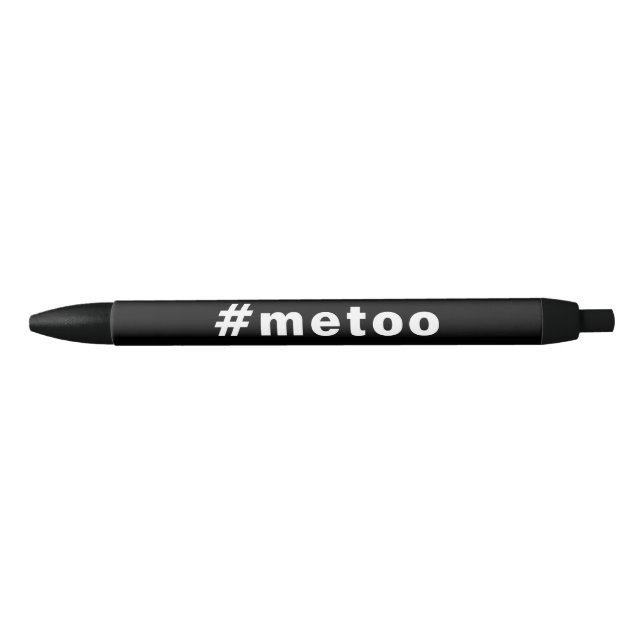 Stylo Noir moi aussi, #metoo, orgueil Blanc noir (Devant)