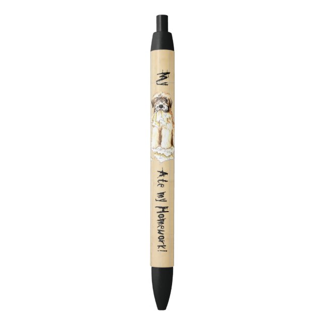 Stylo Noir Mon blond comme les blés a mangé mon travail (devant Vertical)