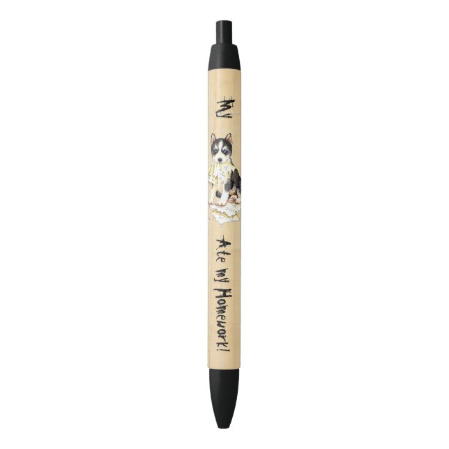 Stylo Noir Mon costaud a mangé mon travail (devant Vertical)
