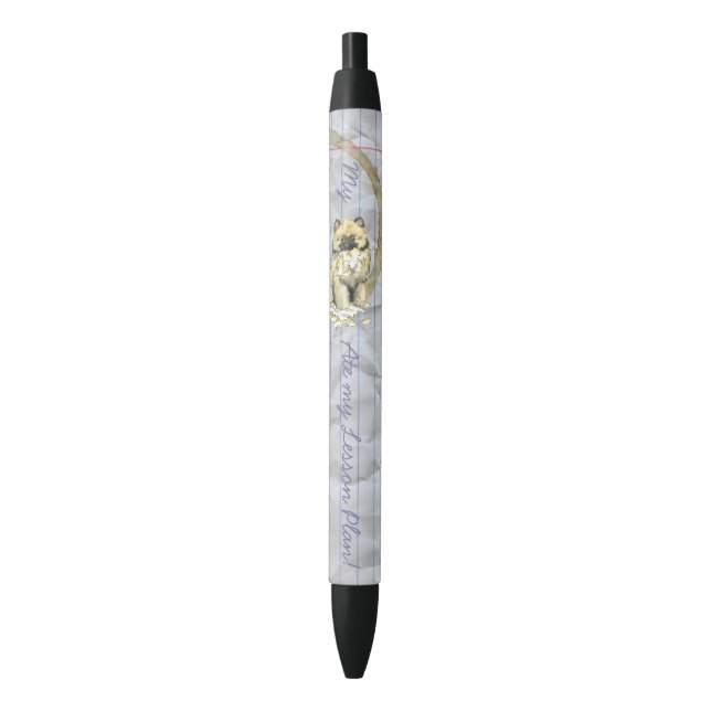 Stylo Noir Mon Keeshond a mangé mon plan de leçon (devant Vertical)