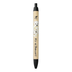 Stylo Noir Mon Westie a mangé mon travail