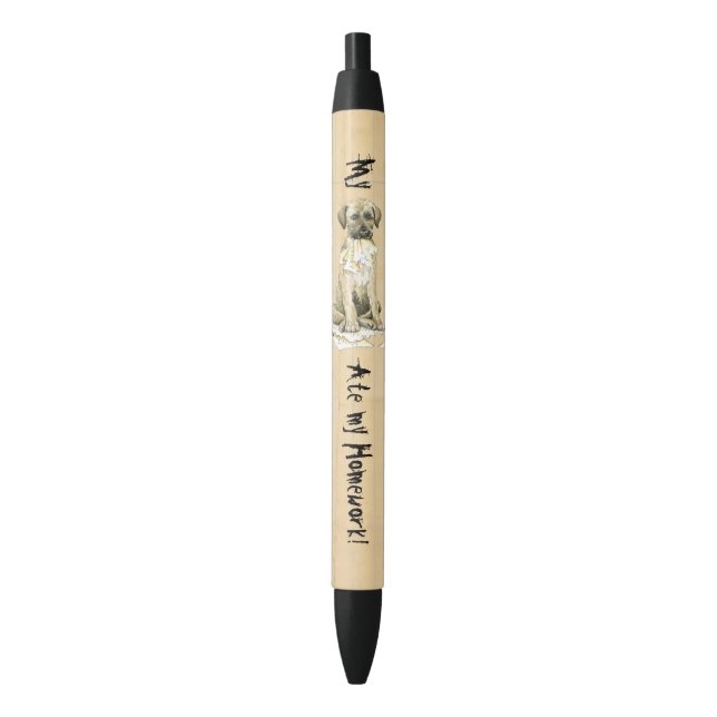 Stylo Noir Mon Wolfhound irlandais a mangé mes devoirs (devant Vertical)