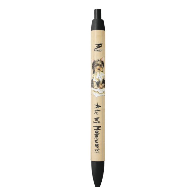 Stylo Noir Mon Yorkie a mangé mes devoirs (devant Vertical)