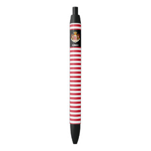 Stylo Noir Monaco Drapeau mignon Patriotique