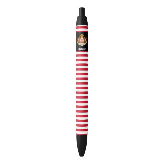 Stylo Noir Monaco Drapeau mignon Patriotique (devant Vertical)