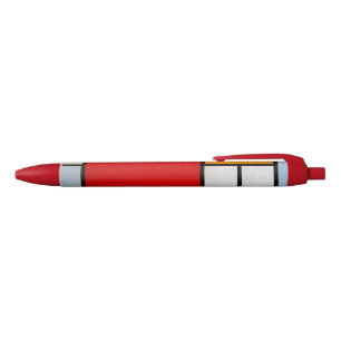 Stylo Noir Mondrian - Composition avec grand plan rouge