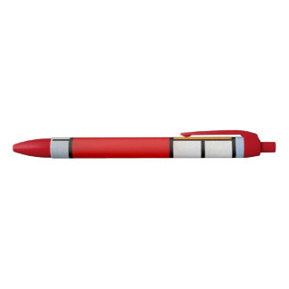 Stylo Noir Mondrian - Composition avec grand plan rouge