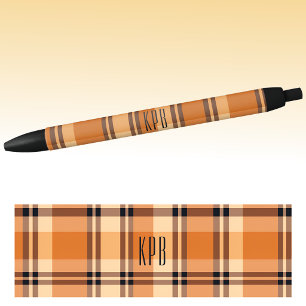 Stylo Noir Monogram Automne Moderne Plaid Encre