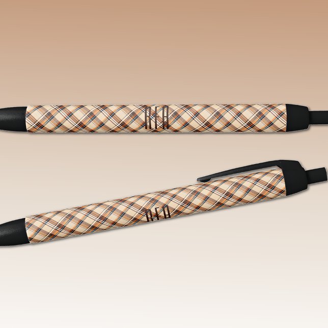 Stylo Noir Monogram | Summer-Fall Diagonal Plaid Ink (Créateur téléchargé)