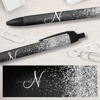 Monogramme à étincelle noire à Parties scintillant