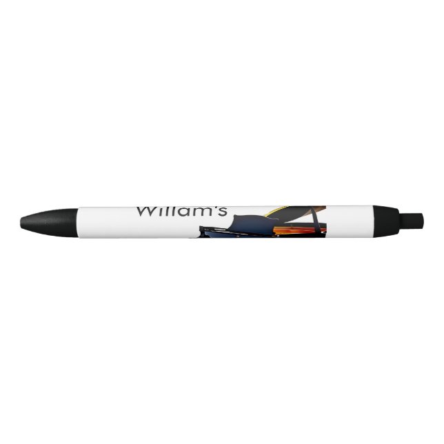Stylo Noir Monogramme ajouter le nom de la lettre initiale te (Devant)