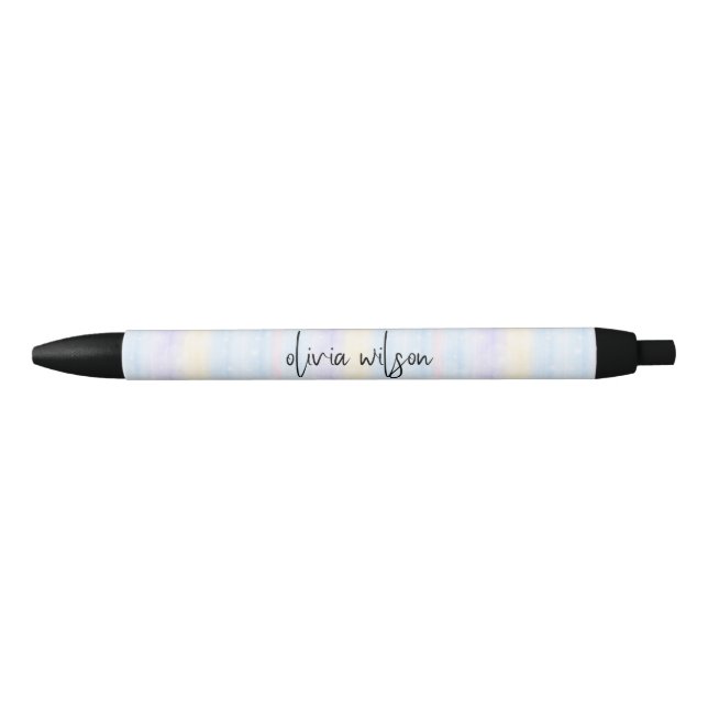 Stylo Noir Monogramme Aquarelle Abstraite  (Devant)
