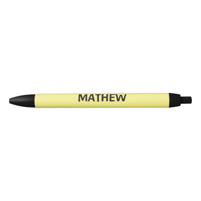 Stylo Noir monogramme de lettre initiale simple ajoutez votre (Devant)