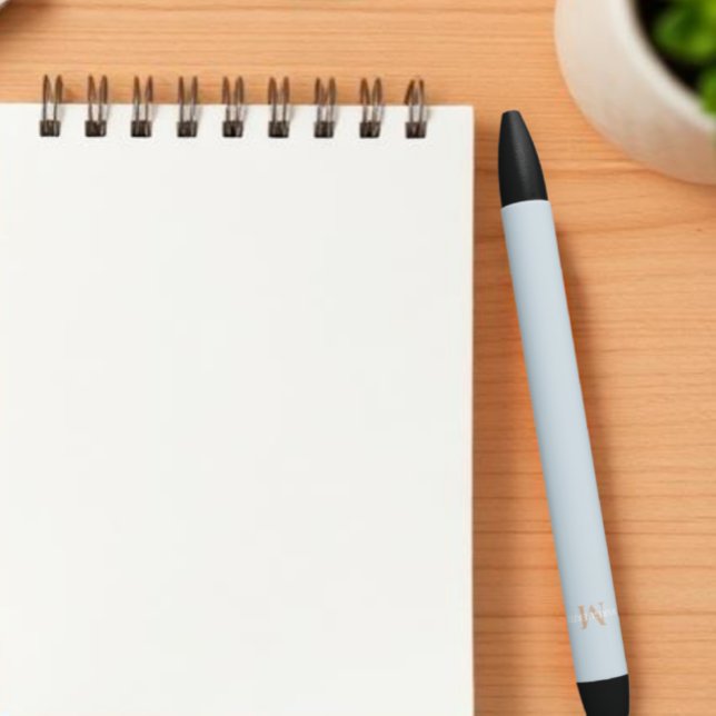 Stylo Noir Monogramme de nom personnalisé (Créateur téléchargé)