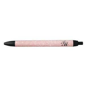 Stylo Noir Monogramme de Parties scintillant rose Vintage sim