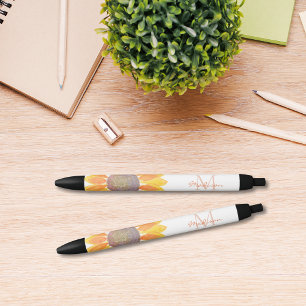 Stylo Noir Monogramme de tournesol