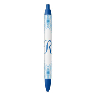 Stylo Noir Monogramme Diamant Bleu