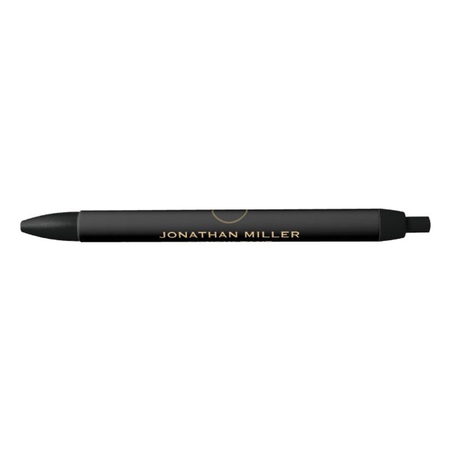 Stylo Noir Monogramme d'or noir (Devant)