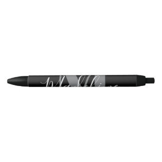 Stylo Noir Monogramme élégant noir et gris