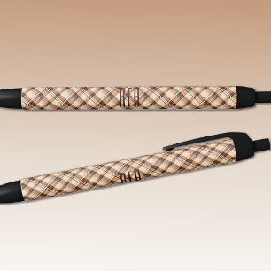 Stylo Noir Monogramme Encre à carreaux diagonaux d'été et d