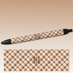Stylo Noir Monogramme Encre à carreaux diagonaux d'été et d